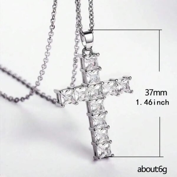 Silver White Cross Pendant Necklace
