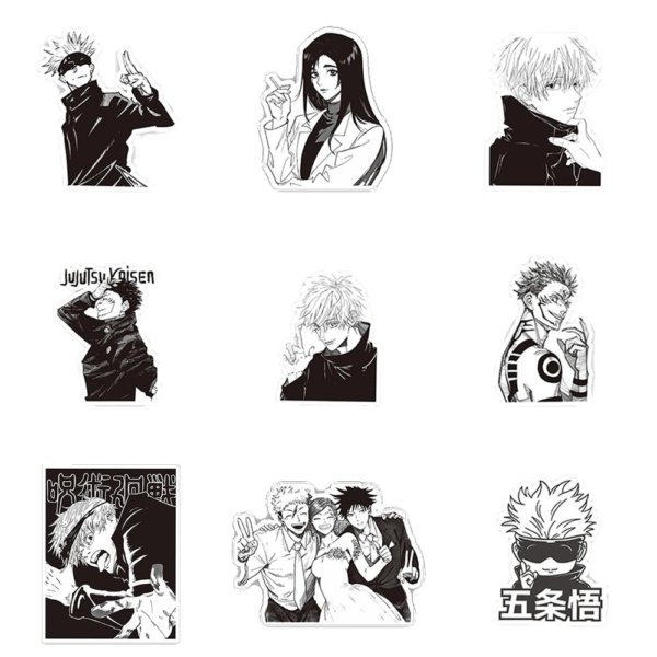 Jujutsu Kaisen Sticker Black White
