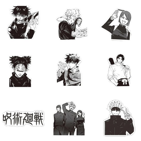 Jujutsu Kaisen Sticker Black White