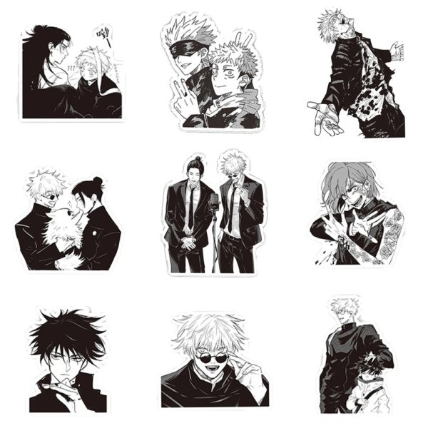 Jujutsu Kaisen Sticker Black White